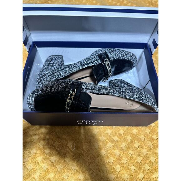 Crown & Ivy Scarlett Herringbone Pumps Women's Medium 8 - Picture 1 of 5